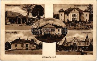 1940 Bercel, Nógrádbercel; Teichmann kastély, Kállay kastély, Csengey kastély, Székesy kastély, autóbusz, Hangya szövetkezet üzlete és saját kiadása (fa)