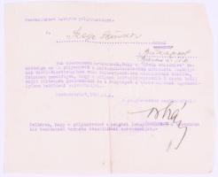 1915-1935 Szegi Sándor szobrászművész és Györgyi Kálmán aláírása leveleken, hadiemlékmű fotója, érde...