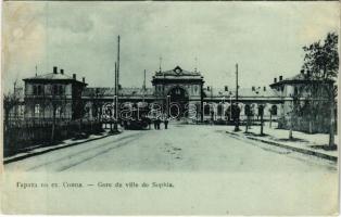 Sofia, Sophia, Sofiya; Gare de ville / railway station, tram (wet damage)
