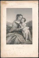 G. Staal - W.H. Egleton: "St. Vierge", Szűz Mária és a kisded, acélmetszet, foltos, a szélén szakadással, 17x12 cm, lap: 26x17 cm