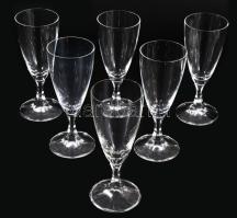 Kristály talpas pezsgőspohár garnitúra, 6 darab, hibátlan, m: 15,5 cm