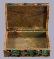 Indiai kézzel festett elefánt mintás ásvány doboz, 10x15 cm