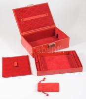 Ékszertartó doboz, kivehető tálcával, 15x23 cm