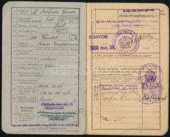 1939 Katonai igazolványi lap, M. kir. 55. honvéd kiegészítő kirendeltség (bevonulási központ) Sajósz...