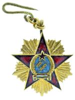 1949. "Magyar Népköztársasági Érdemrend V. fokozata" zománcozott, aranyozott bronz kitüntetés miniatűrje (16mm) T:AU Hungary 1949. "Order of Merit of the Hungarian People's Republic, 5th Grade" enamelled, gilt bronze miniature decoration (16mm) C:AU NMK 533.