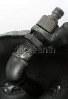 Öntöttvas teknős figurális locsoló, cső rászerelhető, hibátlan, h: 28 cm