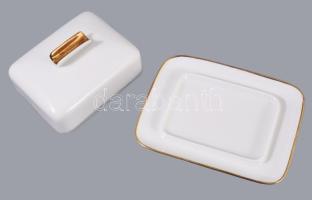 Bavaria aranyozott vajkínáló, jelzett, minimális kopással, 17x13 cm