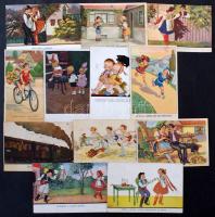 121 db RÉGI üdvözlőlap, közte modernek / 121 pre-1945 greeting postcards, with modern ones