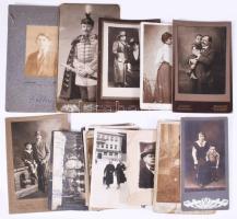cca 1900-1920 Vegyes főként keményhátú fotó tétel, közte sérült, vegyes méretben