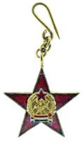 1949. "A Magyar Népköztársasági Érdemrend IV. fokozata" zománcozott, aranyozott bronz kitüntetés miniatűrje (18mm) T:AU Hungary 1949. "Order of Merit of the Hungarian People's Republic, 4th Grade" enamelled gilt bronze miniature decoration (18mm) C:AU NMK 532.