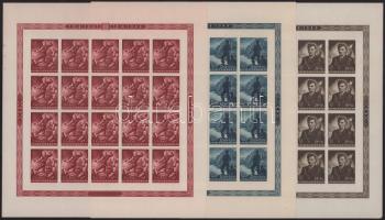 1944 3 éve önálló Horvátország kisív sor Mi 158-160 (apró gumihibák / small gum disturbances, Mi 159 lyuk / hole)