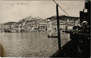 1930 Sibenik, Sebenico; látkép, matrózok / view, Navy mariners. photo (EB)