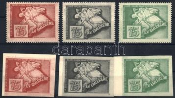 1959 75 éves a Levélbélyeggyűjtők Első Hazai Egyesülete fogazott és vágott levélzáró