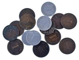 Német Birodalom 1875-1917. 1pf Cu + 1pf Al (15xklf) T:XF-F German Empire 1875-1911. 1 Pfennig Cu + 1 Pfennig Al (15xdiff) C:XF-F