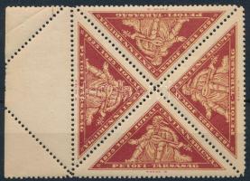 1925 Petőfi-Társaság Jókai centenáriuma levélzáró négyestömb