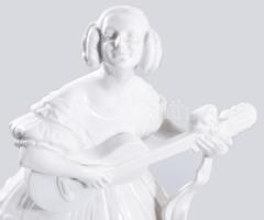 Herendi Déryné porcelán figura, fehér mázas, jelzett, hibátlan, m: 36 cm