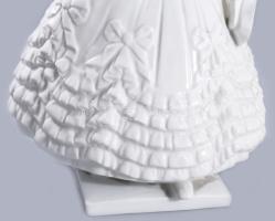 Herendi Déryné porcelán figura, fehér mázas, jelzett, hibátlan, m: 36 cm