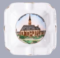 Drasche Kolozsvár emlék hamutál, jelzett, kopással, 9x9 cm