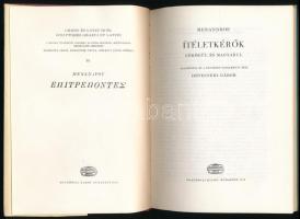 Menandros: Ítéletkérők. Fordította és a bevezető tanulmányt írta: Devecseri Gábor. Bp., 1971, Akadém...