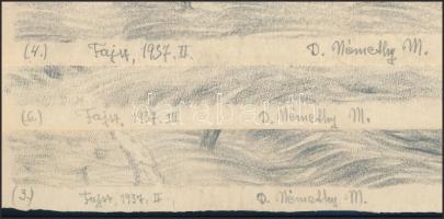 D. Némethy Miklós (1880-?), 3 db mű: Fajszi részletek, 1937. Ceruza, papír. Jelzett. 16x20 cm