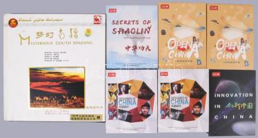 6 darab kínai CD, különböző témákban + utazással kapcsolatos kínai 5 darabos CD szett.