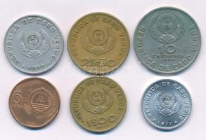 Zöld-foki Köztársaság 1977. 20c-10E (5xklf) + 1994. 5E T:XF-F Cape Verde 1977. 20 Centavos - 10 Escudos (5xdiff) + 1994. 5 Escudos C:XF-F