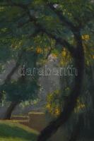 D. Némethy Miklós (1880-?), 2 db mű: Parkrészletek, 1954 és Család gyerekekkel a zöldben. Olaj, kart...