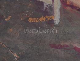 D. Némethy Miklós (1880-?), 2 db mű: Enteriőr festményekkel és Társaság a szabadban. Olaj, karton és...