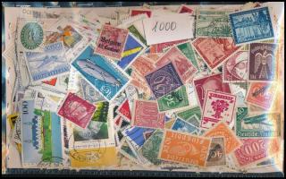 1.000 db német bélyeg, hozzá néhány blokk és küldemény is, ömlesztve tasakban
