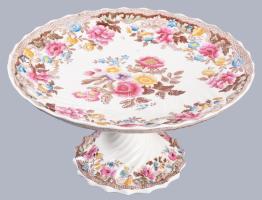 Copeland fajansz virág mintás sütemény kínáló. Kézzel festett, jelzett, hibátlan d: 25 cm