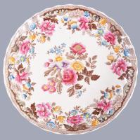 Copeland fajansz virág mintás sütemény kínáló. Kézzel festett, jelzett, hibátlan d: 25 cm