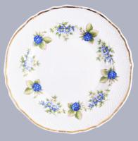 Hollóházi áfonya mintás süteményes készlet. Kézzel festett, jelzett, hibátlan, 18 cmm 40 cm