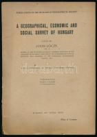 Lóczy [Lajos], Louis (szerk.): A Geographical, Economic and Social Survey of Hungary. Edited by - - . Publications of the Hungarian Geographical Society. Bp., 1919, "Pátria"-ny., 121+[1] p.+ 3 (térképek) t.+ 1 (Magyarország vasúti térképe, kihajtható) t. Angol nyelven. Kiadói papírkötés, a borítón és a gerincen sérüléssel.