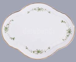 Hollóházi Erika mintás kétszemélyes teás készlet, tálcával. Kézzel festett, jelzett, hibátlan,