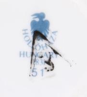 Hollóházi Erika mintás kétszemélyes teás készlet, tálcával. Kézzel festett, jelzett, hibátlan,