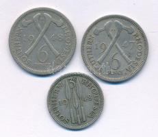 Dél-Rodézia 1947-1948. 3p-6p "VI. György" (3xklf) T:VF,F Southern Rhodesia 1947-1948. 3 Pence - 6 Pence "George VI" (3xdiff) C:VF,F