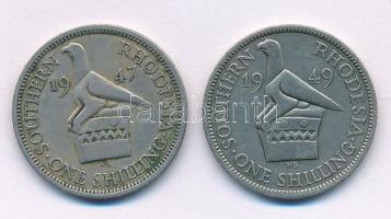 Dél-Rodézia 1947-1949. 1Sh "VI. György" (2xklf) T:XF,VF Southern Rhodesia 1947-1949. 1 Shilling "George VI" (2xdiff) C:XF,VF