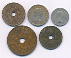 Rodézia és Nyaszaföld 1957-1958. 1/2p-6p "II. Erzsébet" (5db, 4xklf) T:XF,VF
Rodézia és N...