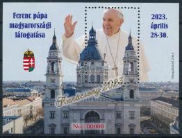 2023 Ferenc Pápa látogatása ajándék emlékív Karácsony 2023 felülnyomással, piros sorszámmal Nr.: 00000
