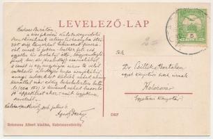 1916 Kalotaszentkirály, Sancraiu; Református templom. Reismann Albert kiadása / Calvinist church (r)