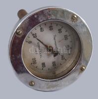 Régi ipari hőmérő. Franciaország. d: 8 cm krómozott kerettel.