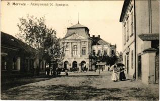 1921 Aranyosmarót, Zlaté Moravce; Sparkasse / Takarékpénztár. Munk Sarolta kiadása / savings bank