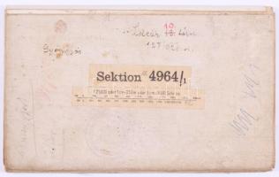 ca 1900 Gyöngyös és környéke katonai térkép, vászonra kasírozva 76x58 cm