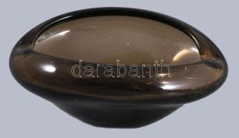 Cseh füstszínű asztaldísz, anyagában színezett, 14x10 cm