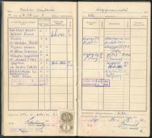 1969 Budapesti Műszaki Egyetem vegyészmérnöki karának leckekönyve, több oldalnyi bejegyzéssel, illet...