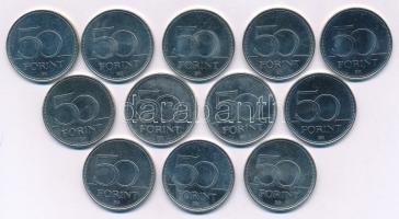 2015-2021. 50Ft (12db, 6xklf) forgalmi emlékpénz T:AU,XF