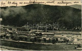 1900 Korompa, Krompach, Krompachy (Szepes); vasgyár, kohó, iparvasút / ironworks, iron factory, furnace, industrial railway (vágott / cut)