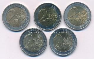 Német Szövetségi Köztársaság 2006-2009. 2E (5xklf) forgalmi emlékpénz T:AU,XF
Germany 2006-2009. 2 ...