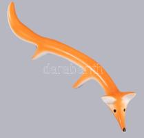 cca 1960-1980 Kispest art deco porcelán róka. Jelzett, jelzése kopott, hibátlan, h: 29 cm