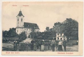 1914 Csári, Cáry; templom, tér / church, square (EK)